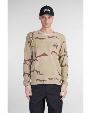 Stussy T-shirt In Camouflage Cotton - Natural