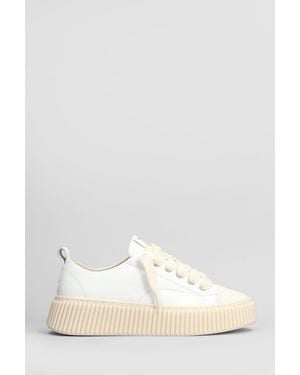 Rhun Sneakers Leather in Pelle Bianca - Bianco