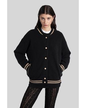 Laneus Bomber Jacket In Black Cashmere