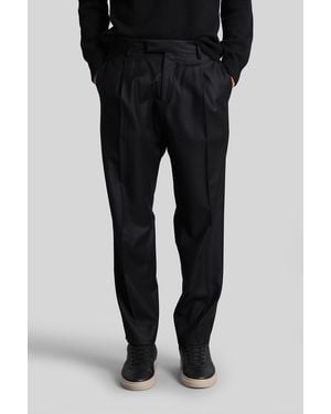 Grayed Pantalone Albert in Lana Nera - Nero