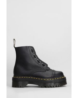Dr. Martens Sinclair Combat Boots In Black Leather
