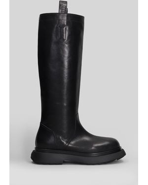 3Juin Genny 010 Low Heels Boots In Black Leather