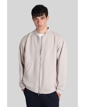 Barena Gabier Bomber Jacket In Gray Wool - Natural