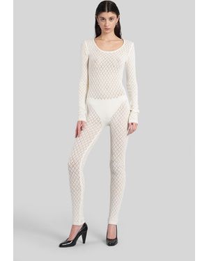 Laneus Jumpsuit In Beige Wool - Natural