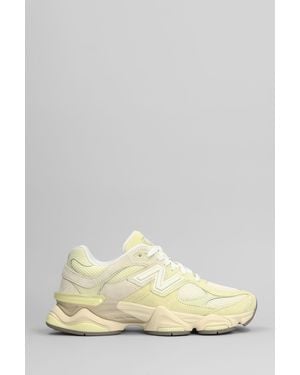 New Balance 9060 Sneakers In Yellow Suede And Fabric