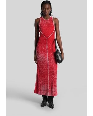 DIESEL Abito lungo M-rab in lino Rosso