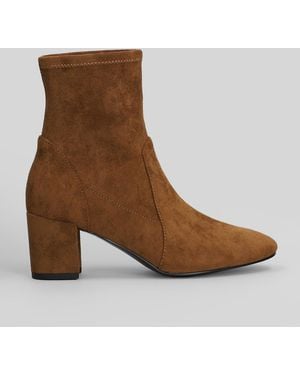 Bibi Lou High Heels Ankle Boots In Leather Color Suede - Brown