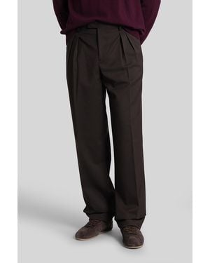 BRIGLIA Citys Pants In Brown Wool - Black