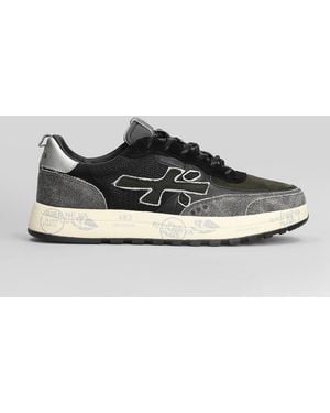 Premiata Nous Sneakers In Black Leather And Fabric