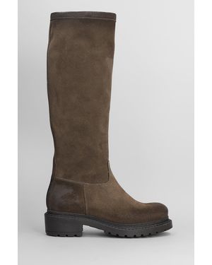 METISSE Low Heels Boots In Taupe Suede - Brown