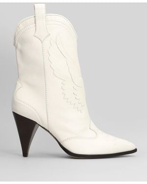 Sophia Webster Cherub Texan Ankle Boots In White Leather