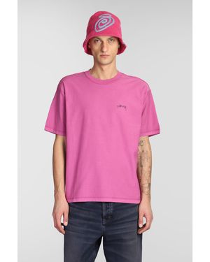 Stussy T-shirt In Fuxia Cotton - Pink