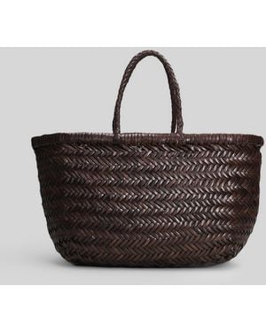 Dragon Diffusion Tote Bamboo 3 jump small in Pelle Marrone - Multicolore