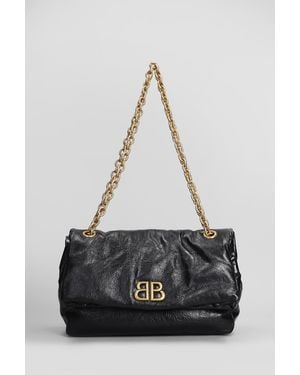Balenciaga Borsa a spalla Monaco in Pelle Nera - Nero