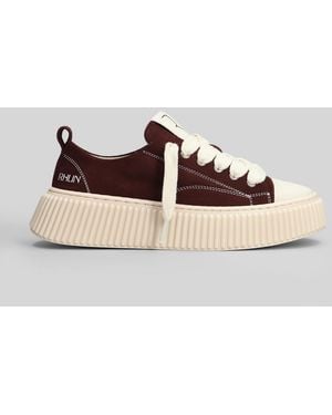 Rhun Suede Sneakers In Bordeaux Suede - Red