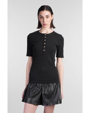 Anine Bing T-Shirt Alessia in Cotone Nero