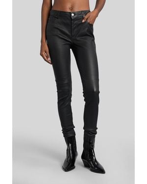 IRO Pantalone Zaslim in Pelle Nera - Nero