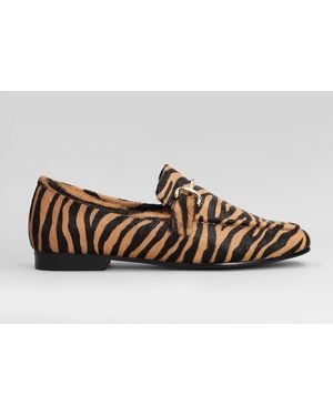 Bibi Lou Loafers In Animalier Pony Skin - Gray