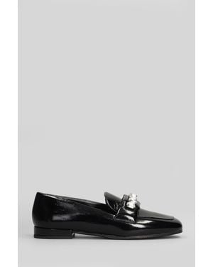 Evaluna Loafers In Black Leather - Gray