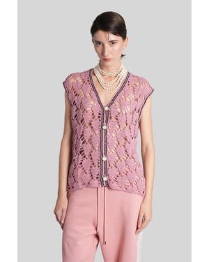 Benmoyal Vest In Rose-pink Acrylic