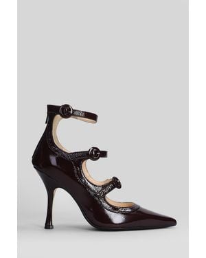 Anna F. Pumps In Bordeaux Leather - Red