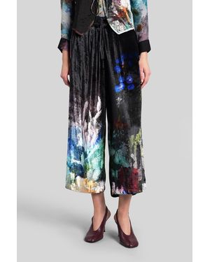 Yavi Pantalone in Velluto Nero - Blu