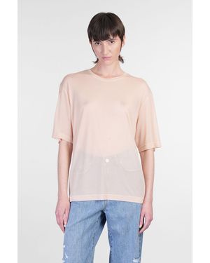 Séfr Mateo T-shirt In Beige Acrylic - Blue