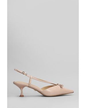 Lola Cruz Decollete Satina Heel 55 in Pelle Cipria - Rosa