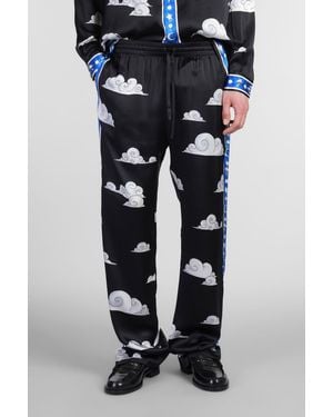 CASABLANCA Pantalone in Seta Nera - Blu