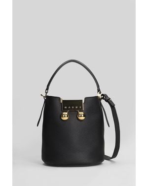 Marni Trunkaroo Shoulder Bag In Black Leather