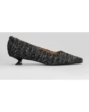 Pedro Miralles Pumps In Black Fabric - Gray