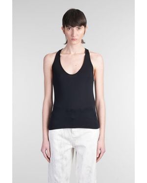 Halfboy Tank Top In Black Cotton - Blue