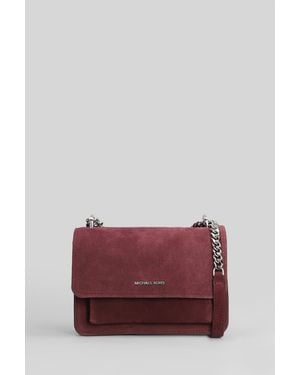 Michael Kors Borsa a spalla Claire in Camoscio Bordeaux - Viola