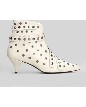 Alchimia High Heels Ankle Boots In White Leather