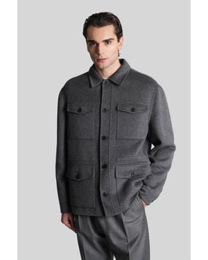 Grayed Filed Jacket Casual Jacket In Gray Wool