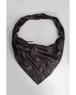 Lemaire Borsa a spalla Scarf bag in Pelle Marrone - Nero