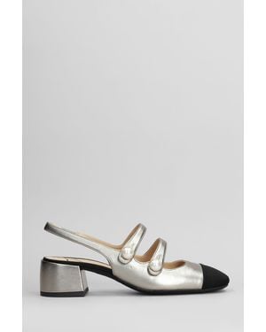 Festa Tiglio Pumps In Gunmetal Leather - White