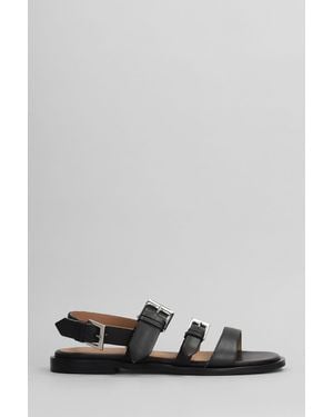 Carmens Etoile Buckles New Flats In Black Leather - Gray