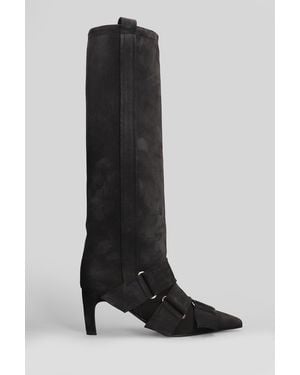 Lella Baldi High Heels Boots In Black Suede