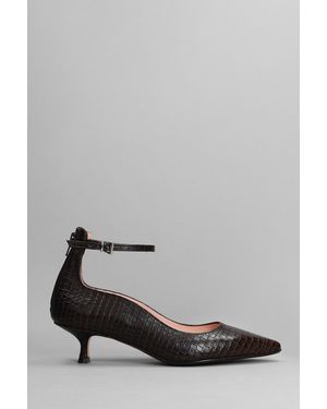 Anna F. Pumps In Dark Brown Leather - Multicolor