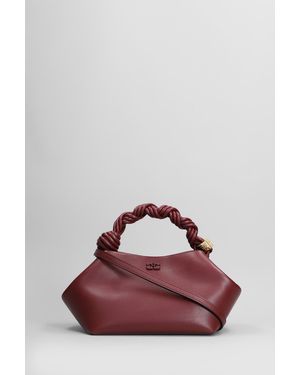 Ganni Borsa a mano Bou bag small in Pelle Bordeaux - Rosso