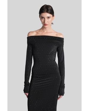ANDAMANE Zephyr Crystal Topwear In Black Polyester