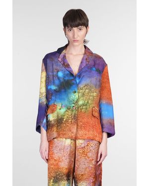 Yavi Blazer In Multicolor Viscose - Blue