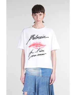 Balmain T-Shirt in Cotone Bianco