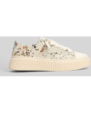 Rhun Horse Sneakers In White Pony Skin - Natural