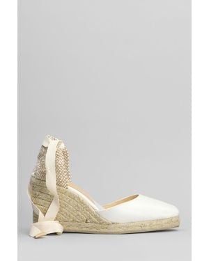 Castañer Joyce 90 Satin Wedge Espadrilles in White | Lyst
