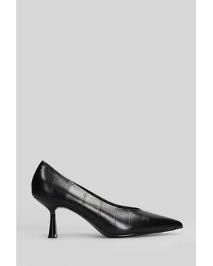 Bibi Lou Pumps In Black Leather - Gray