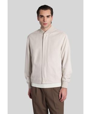 ZEGNA Bomber Jacket In Beige Cashmere - White
