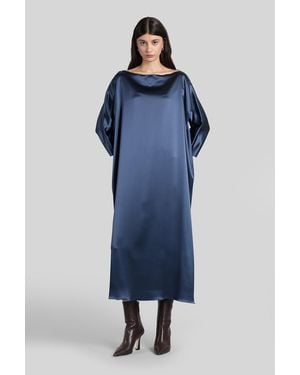 Gianluca Capannolo Laura Long Long Dress In Blue Triacetate