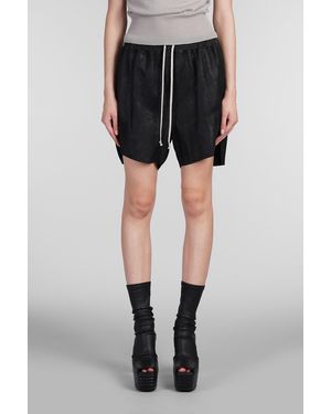Rick Owens Boxer Shorts Shorts In Black Leather